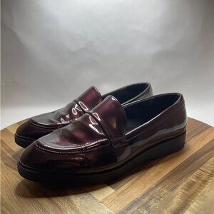 Kelly & Katie Women’s Emmah Loafers Burgundy Patent Slip On Metallic Flats 9/9.5
